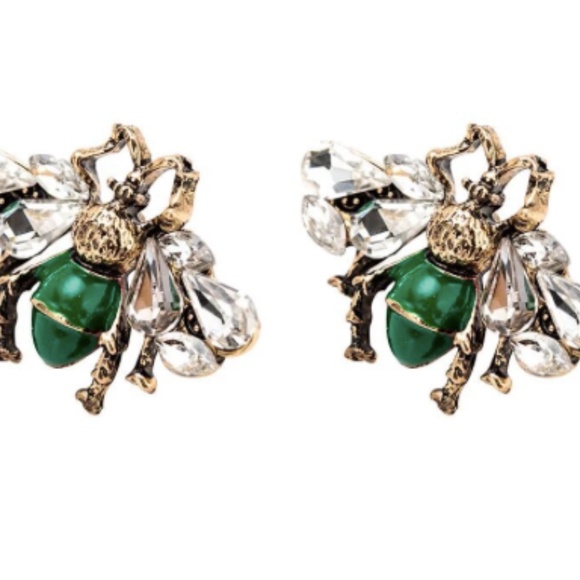 Honey BEE SHAPE EARRING , GREEN - Picture 11 of 11